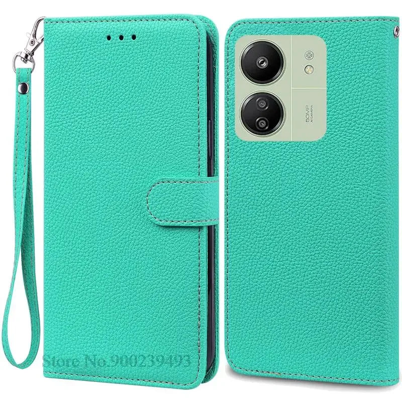 Étui à rabat en cuir pour Redmi 13C