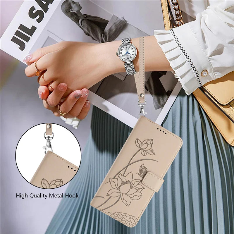 Blumen-Lederflip-Hülle für Google Pixel 10