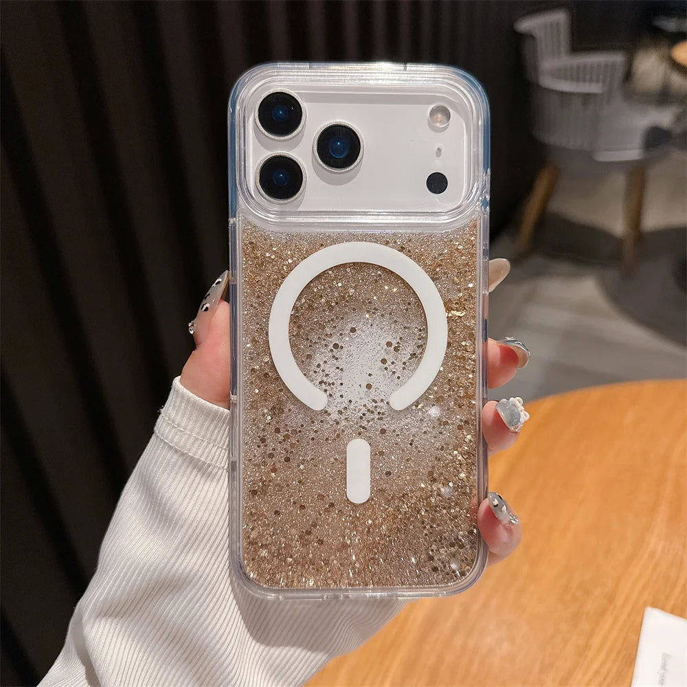 Magsafe Glitzer Treibsand Hülle für iPhone 17 Pro Max