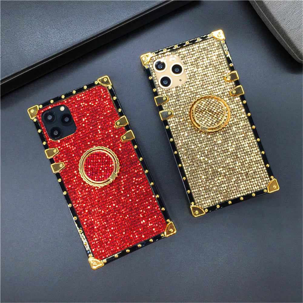 Luxuriöse Glitzer-Hülle mit Ring für Google Pixel 8