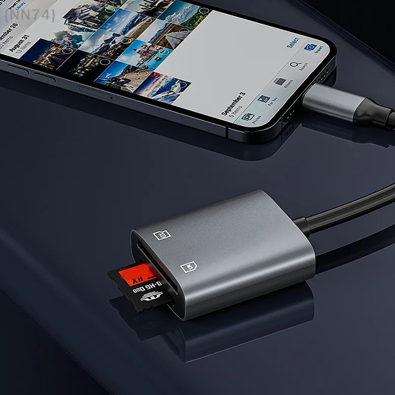 2-in-1 USB & Type-C Lightning Kartenleser Adapter