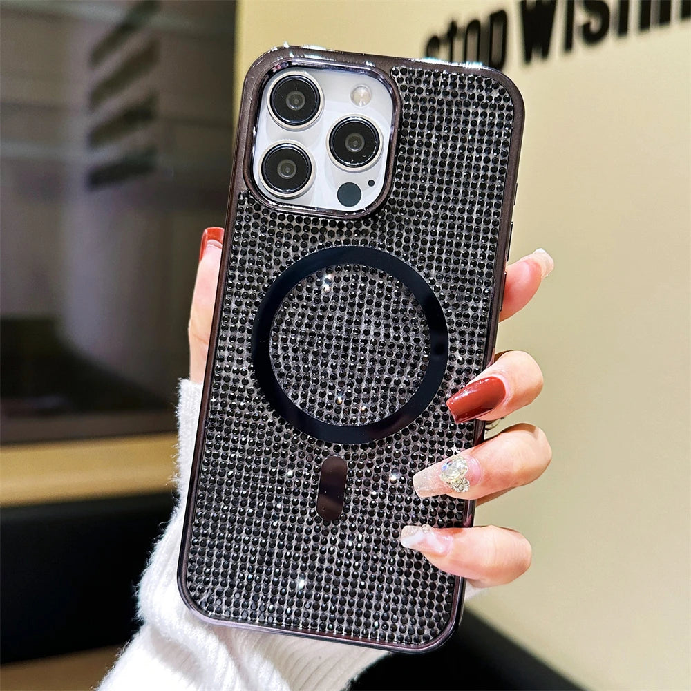 Luxus Glitzer Hülle für iPhone 17 mit Magnet & Diamant