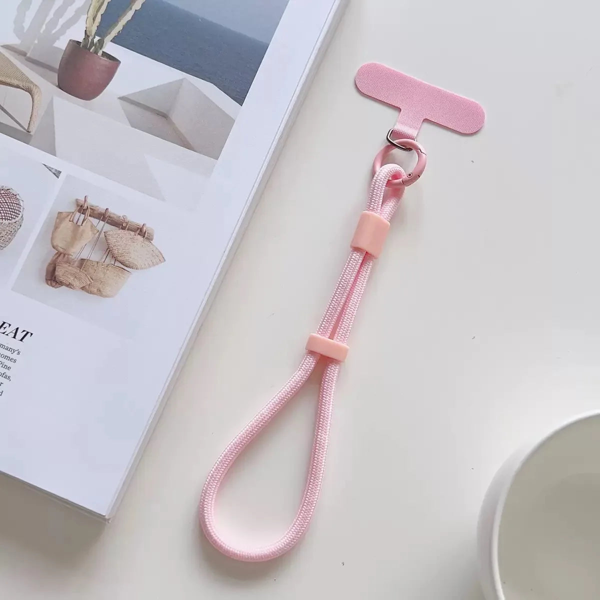 Adjustable mobile phone lanyard with anti-drop system