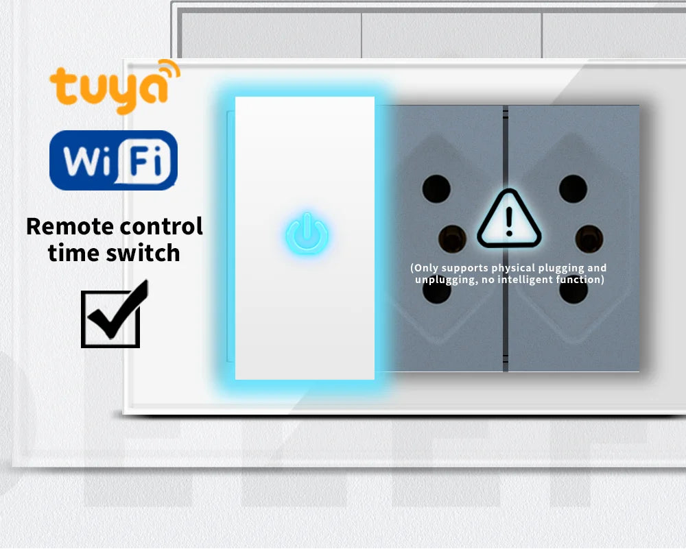 Grau Glas Smart Steckdose USB C & Wifi Schalter