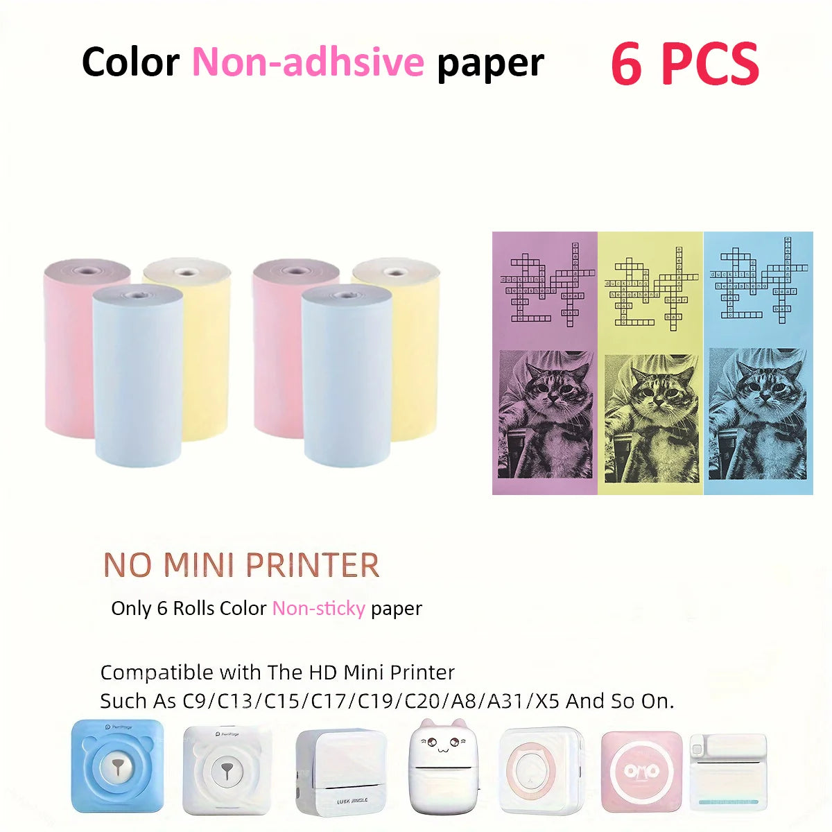 Portable mini thermal printer with Bluetooth, no ink required