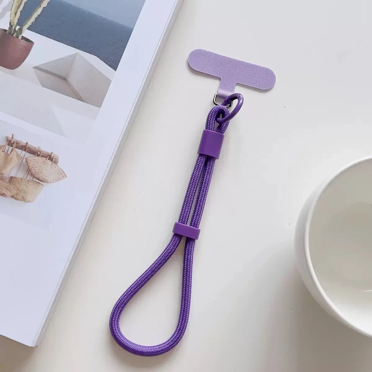 Adjustable mobile phone lanyard with anti-drop system