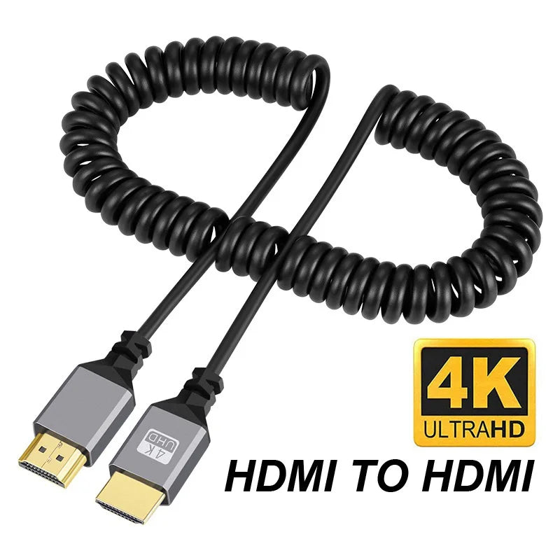 Flexibles 4K HDMI Spiralkabel 0,5-2,4m Verlängerung