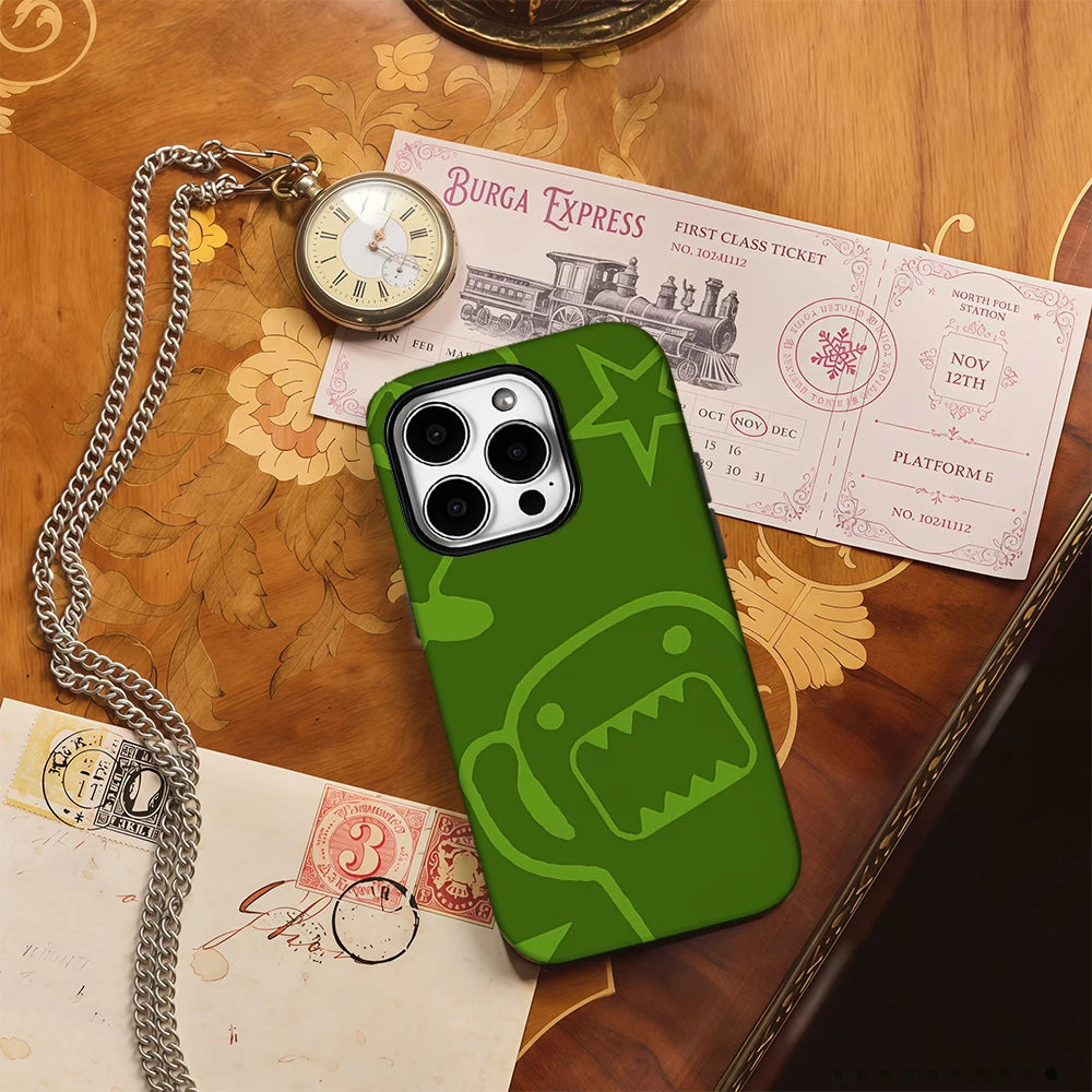 Domo Hülle iPhone grün mit doppelter Rückseite