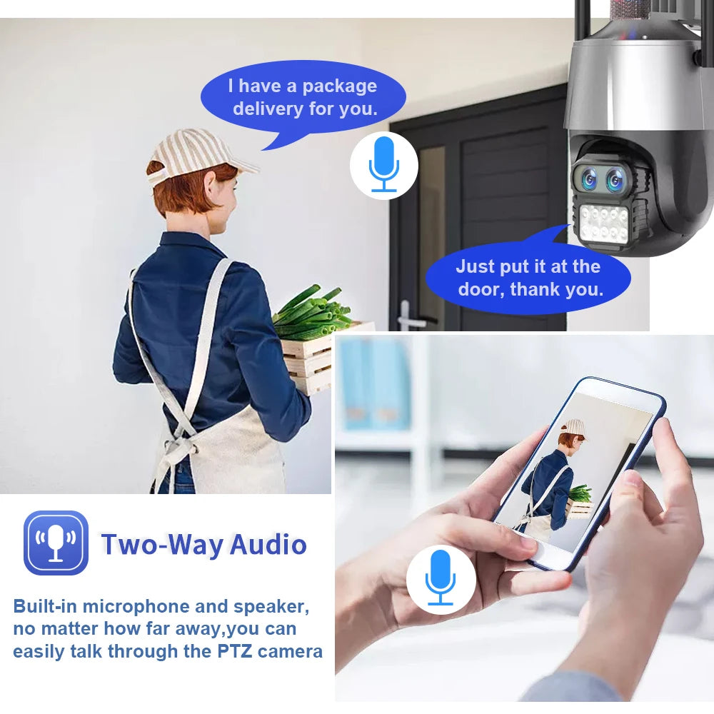 4K WLAN Überwachungskamera 8MP mit Dual-Objektiv & Zoom