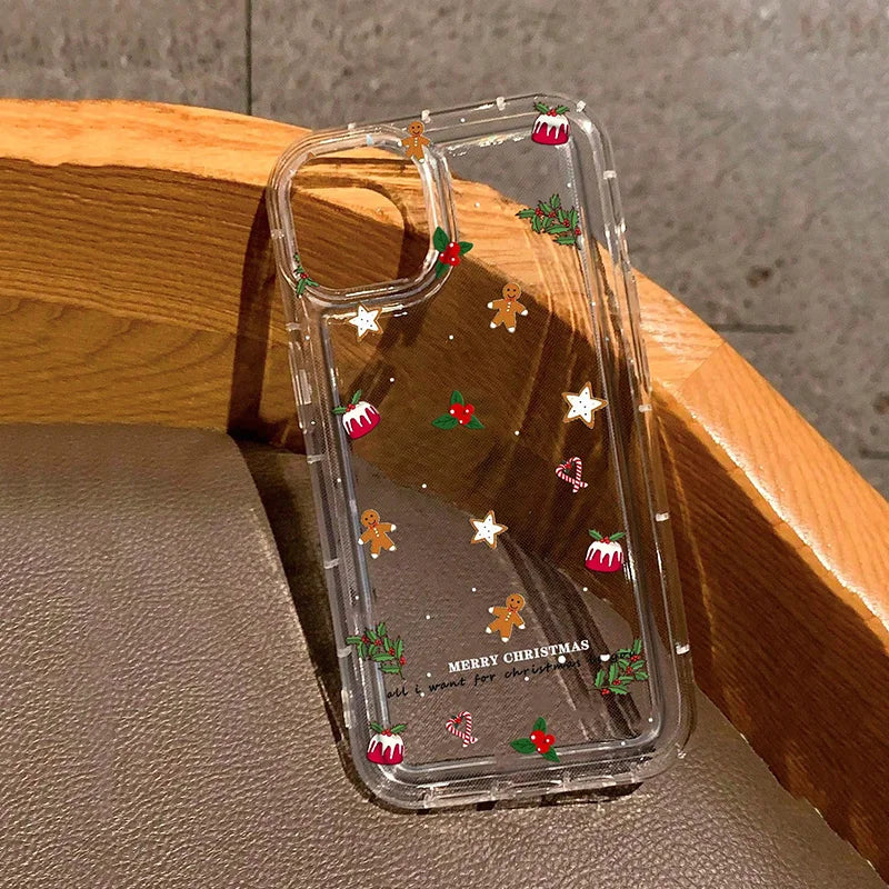 Weihnachtsmuster Klare Hülle für iPhone 17 & 16