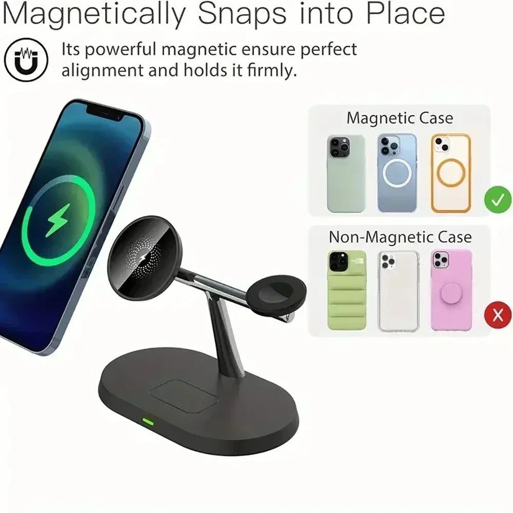 3-in-1 Magnet-Ladestation für iPhone & Apple Watch