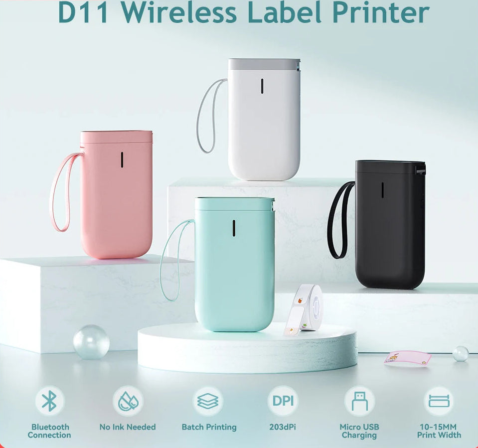 D11 Mini Bluetooth Etikettendrucker kabellos