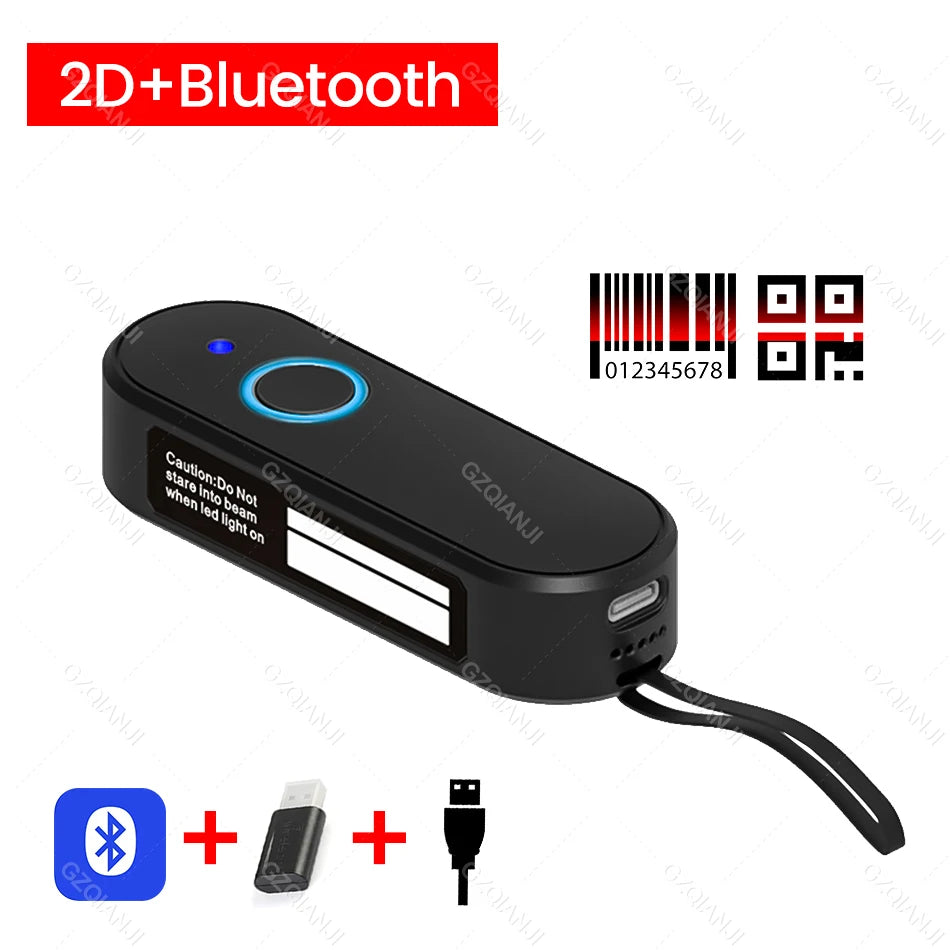 Tragbarer Bluetooth 2D Mini Barcode Scanner Pocket