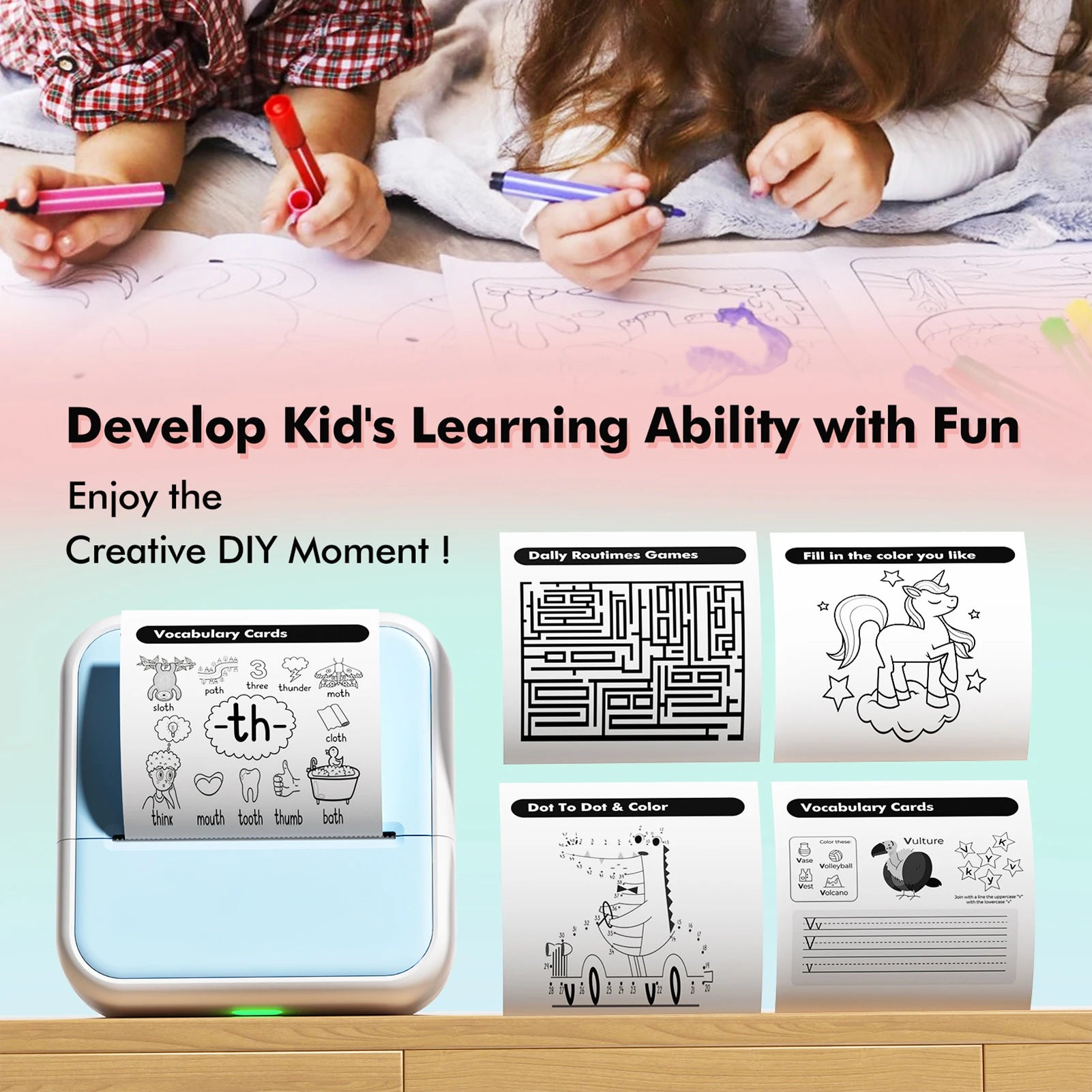 Mini Thermodrucker Taschenformat Bluetooth kabellos