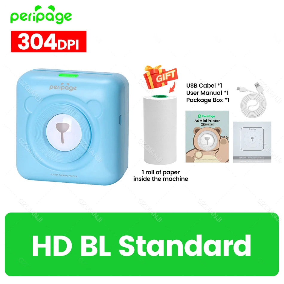 PeriPage A6 Mini Fotodrucker 304 DPI Bluetooth Tragbar