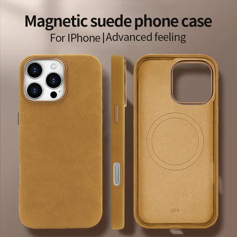 Wildleder Lederhülle für iPhone 17 mit MagSafe