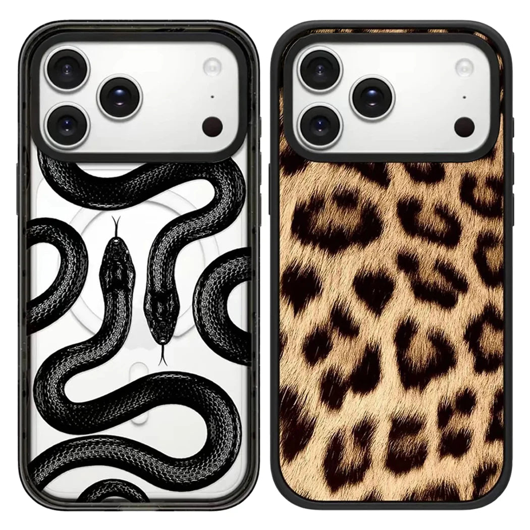 Leopard Snake 2.0 Magnethülle iPhone Acryl Schwarz