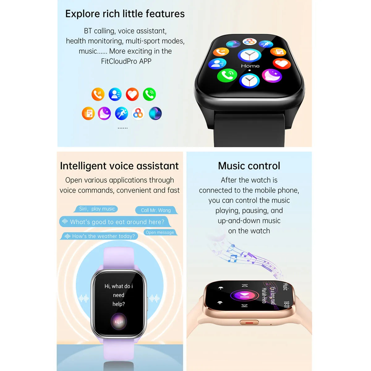 Moderne Smartwatch 2025 mit AI Anruf & Fitness Tracker