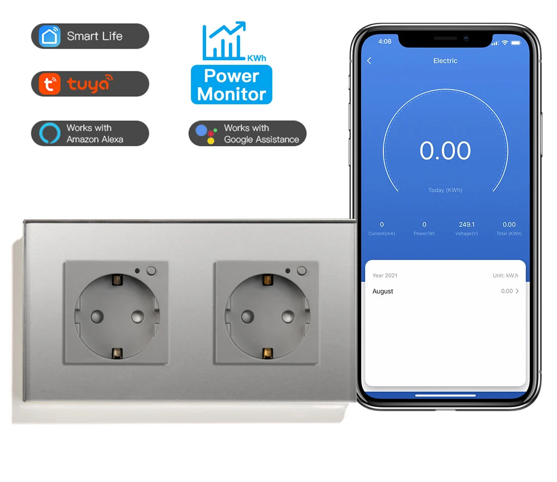 WLAN Smart Steckdose mit Glas Touch Panel & App