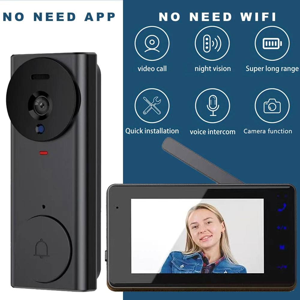 Intelligente Video-Türklingel 480P Dual Audio Akku