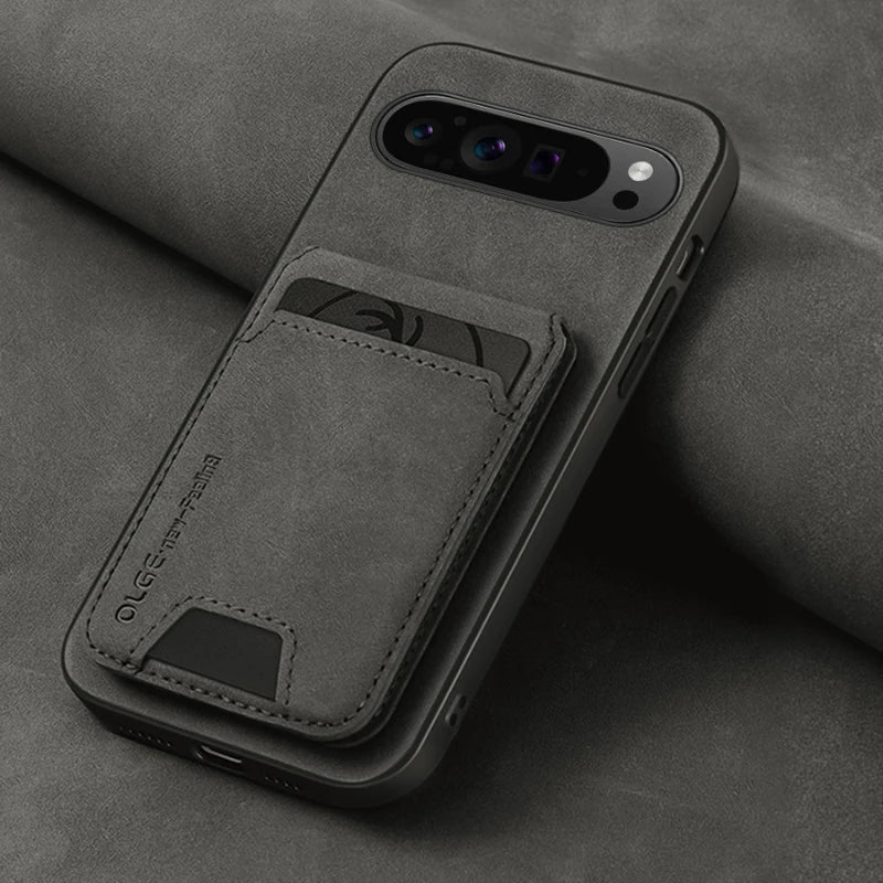 Pixel Hülle mit Kartenfach & Leder-Optik