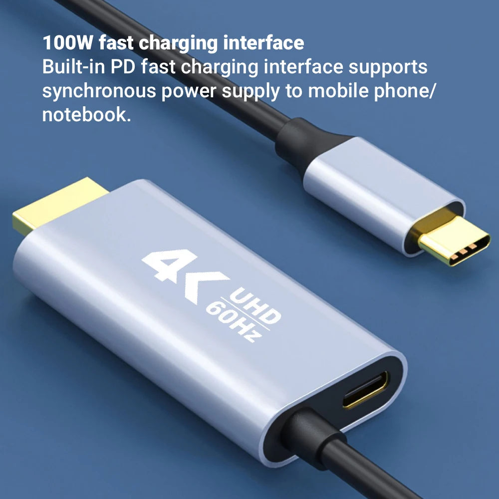 USB-C auf HDMI Kabel 4K60Hz 100W Schnellladung 1,8m