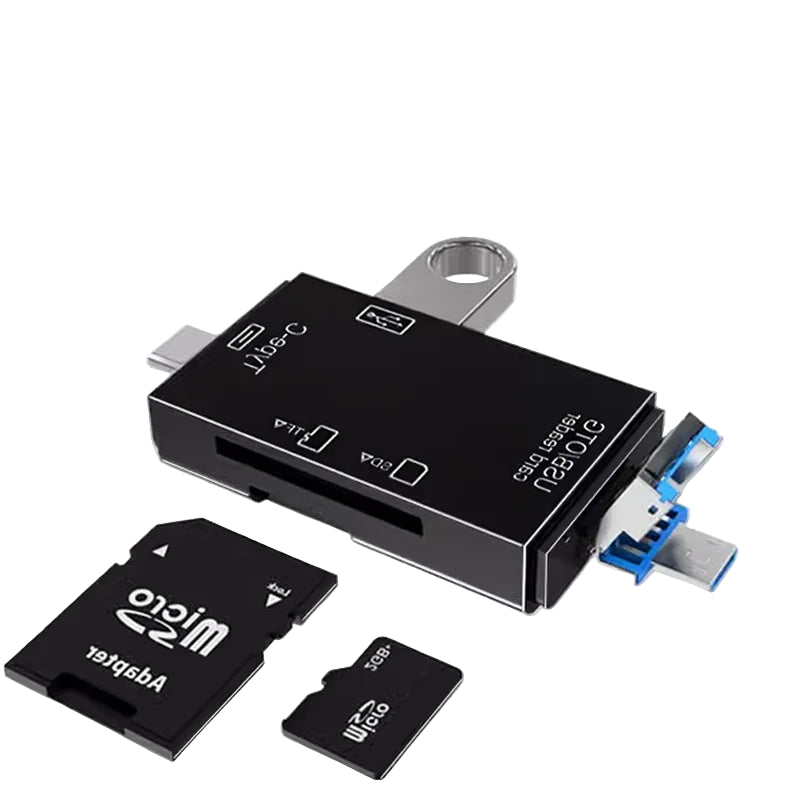 6-in-1 OTG USB 2.0 Typ-C SD TF Kartenleser Adapter