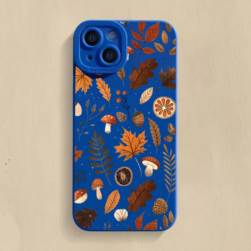 Herbstliche Blätter Hülle für iPhone aus Silikon
