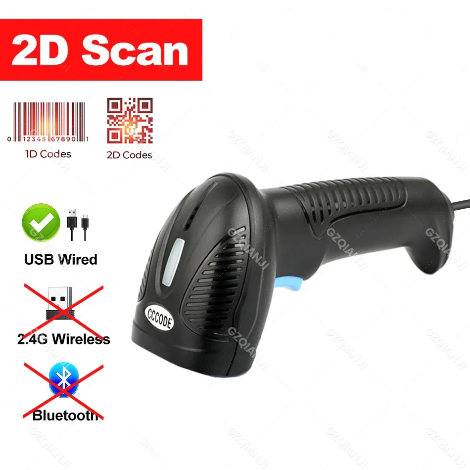 2D QR Barcode Scanner USB WLAN Bluetooth Handgerät