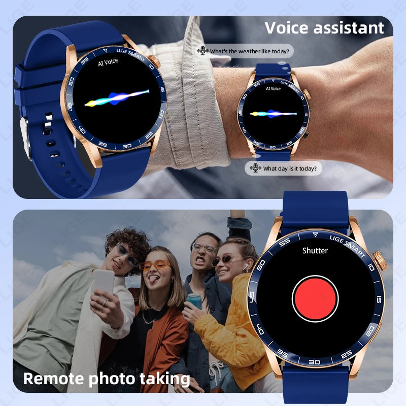 Full Touch Smartwatch mit AI Sprachassistent & Bluetooth