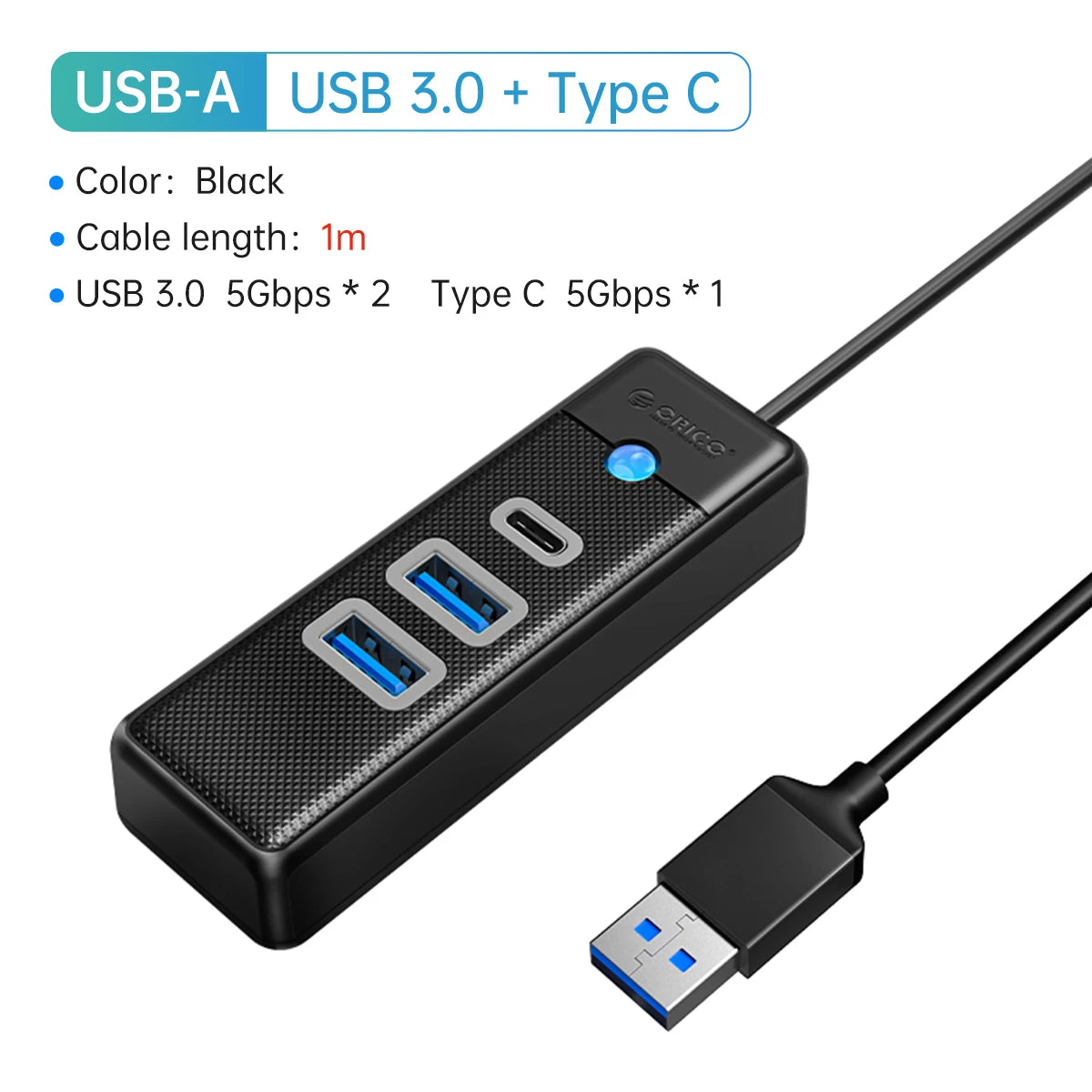 USB 3.0 HUB 4-Port Typ-C Splitter