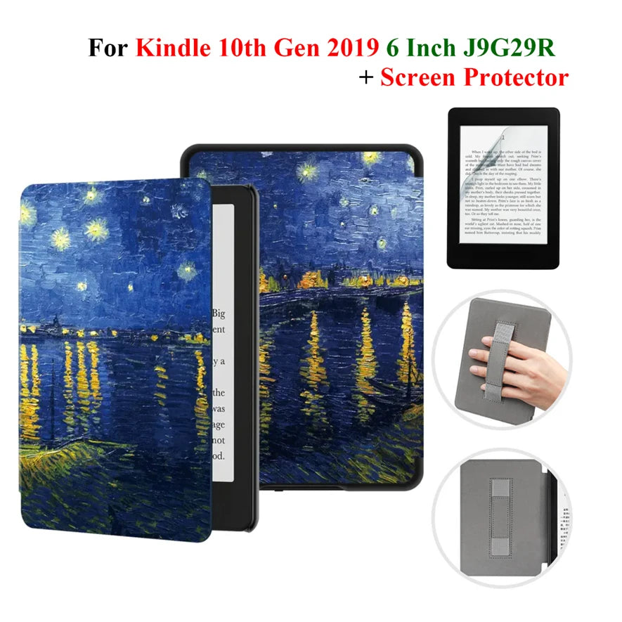 Hülle + Folie für Kindle 10. Gen 6 Zoll