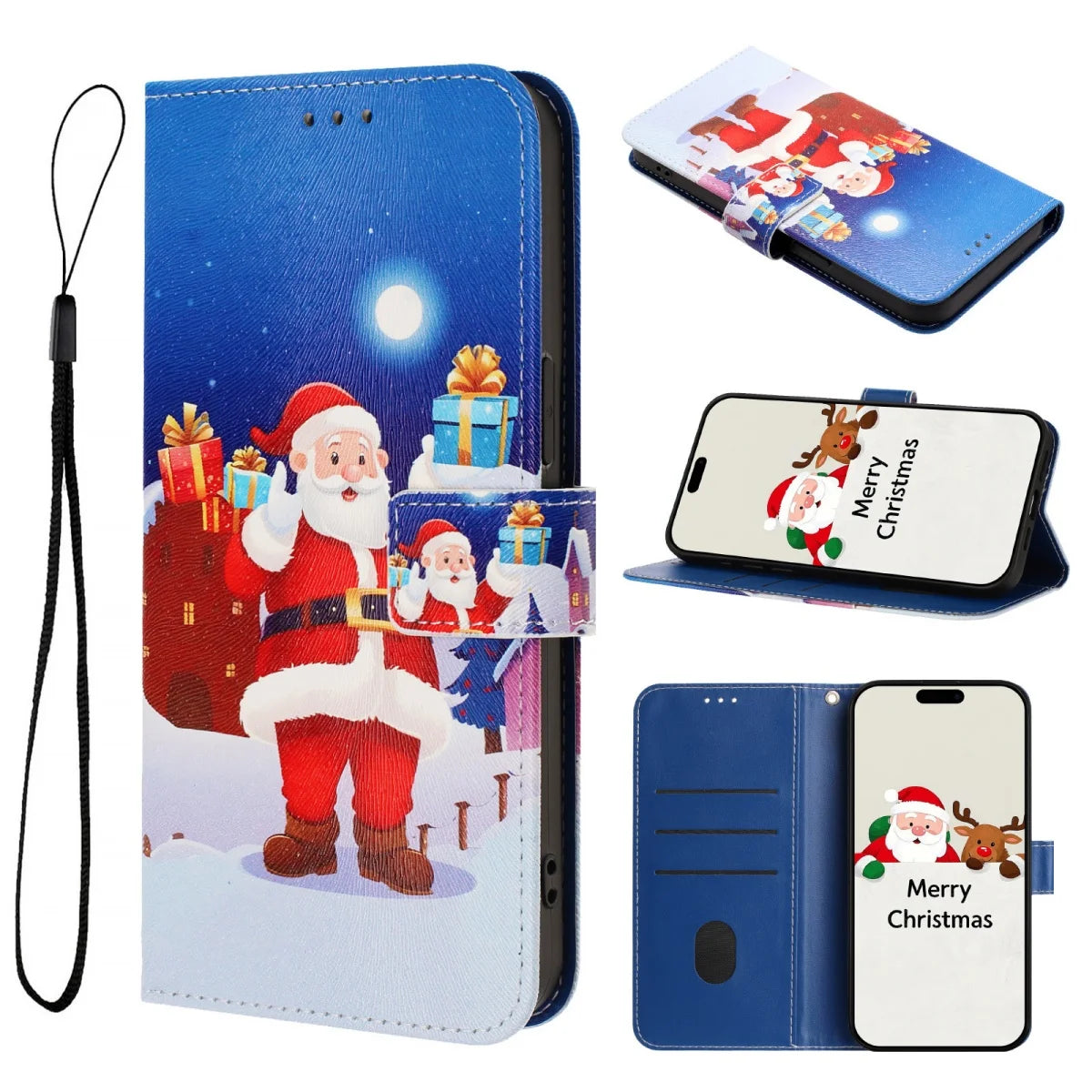 Weihnachtliche Flip-Wallet Hülle für Google Pixel