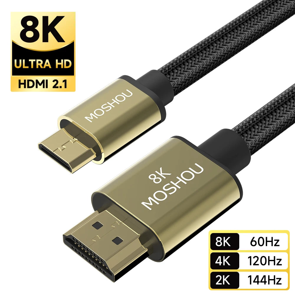 Mini HDMI zu HDMI Kabel 8K 60Hz 4K 120Hz 2.1
