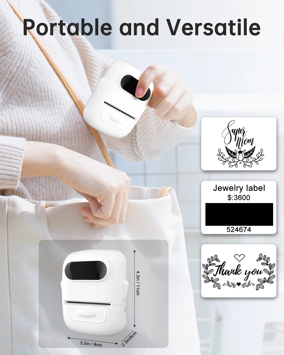 Marklife Mini Etikettendrucker Bluetooth Tintenlos Büro