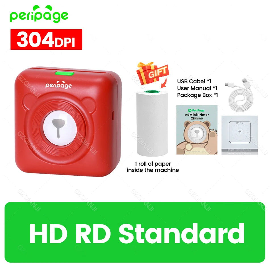 PeriPage A6 Mini Fotodrucker 304 DPI Bluetooth Tragbar