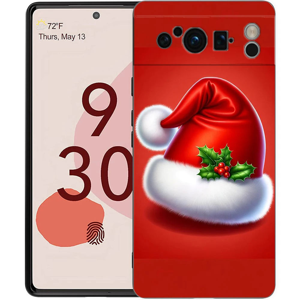 Pixel 9 8 Hülle Cartoon Silikon TPU Halbgewickelt Weihnachten Case