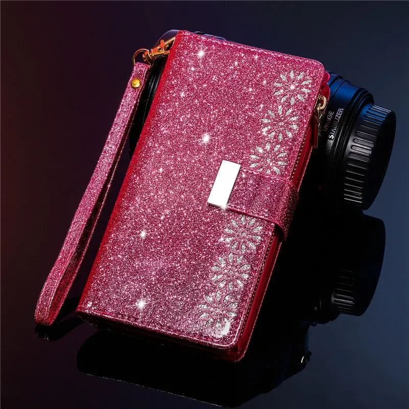 Zipper Leder Flip Brieftasche Hülle für iPhone 17