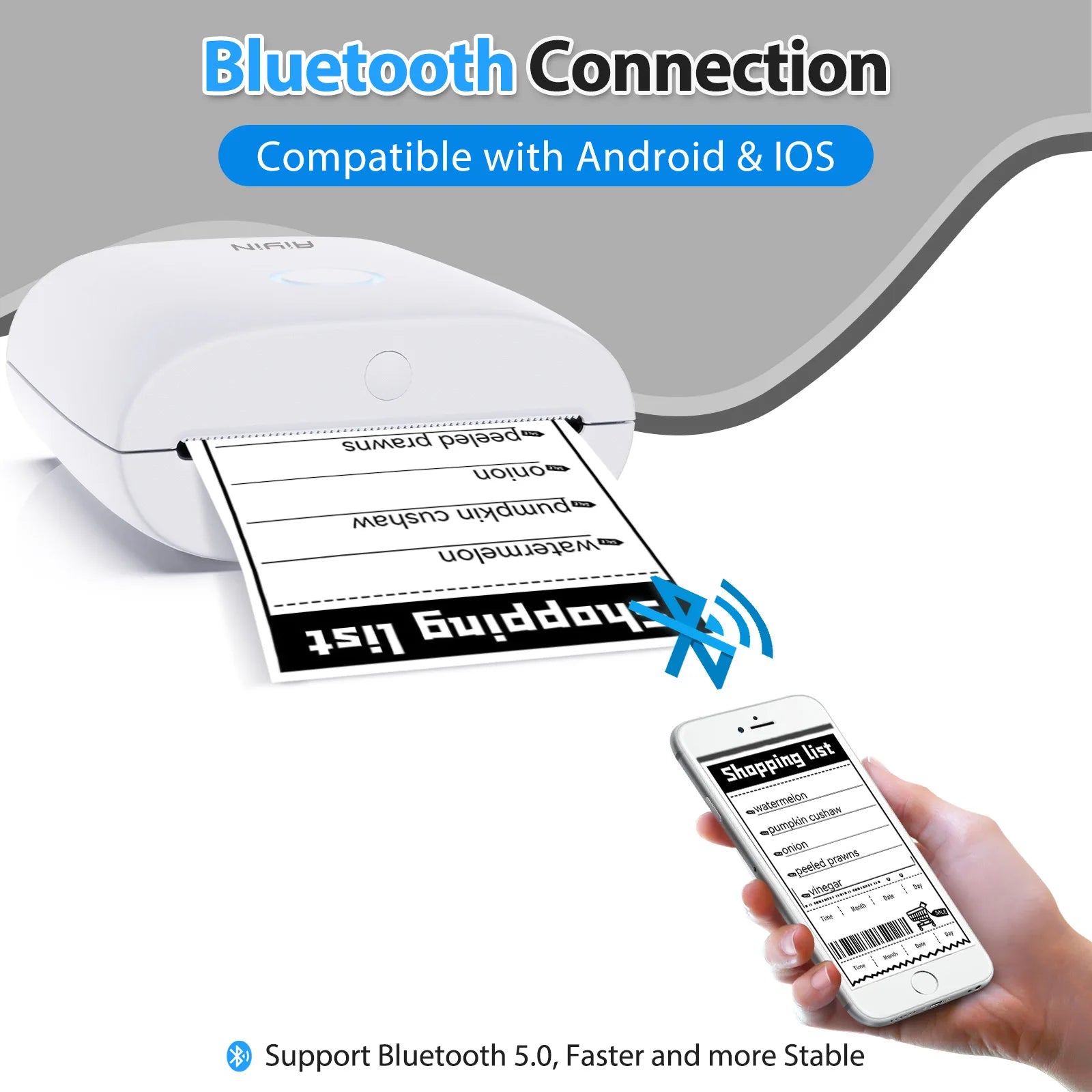 Aiyin Mini Thermodrucker Bluetooth Mobile Fotodrucker