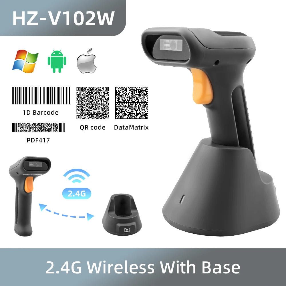 Kabelgebundener und Drahtloser 2D Barcode Scanner HZ-101WB
