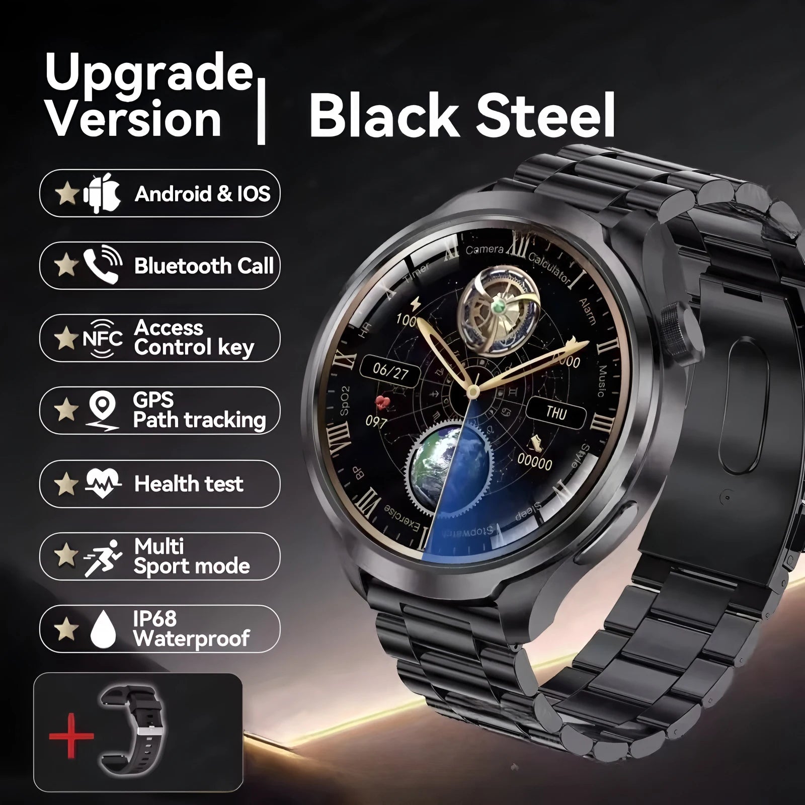 1,61" AMOLED GPS Smartwatch für Damen & Herren