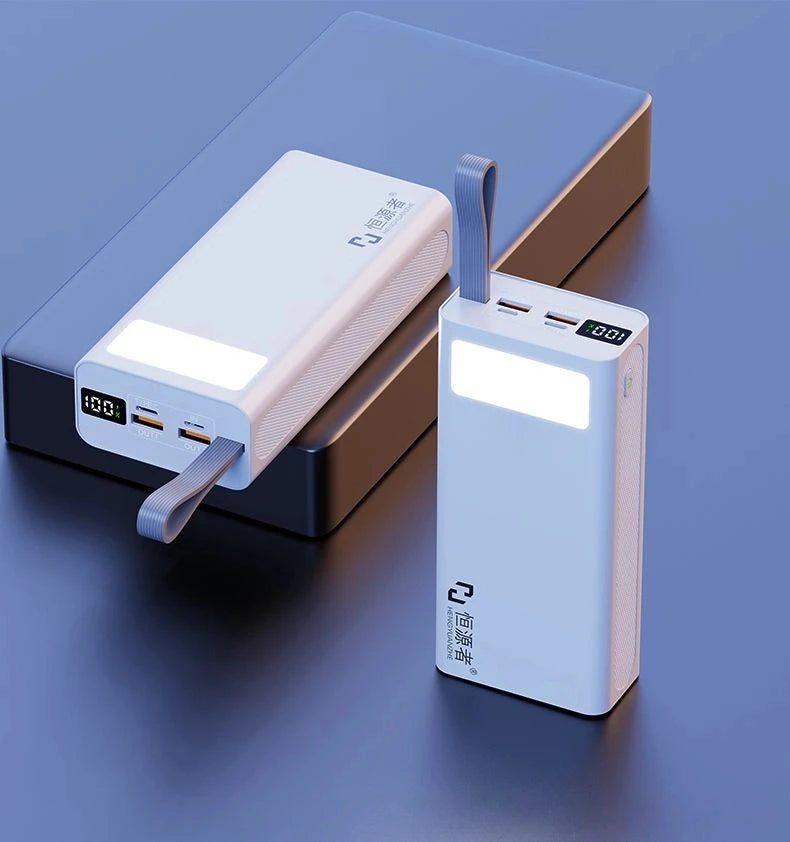 60000mAh Power Bank Fast Charging with Light Outdoor