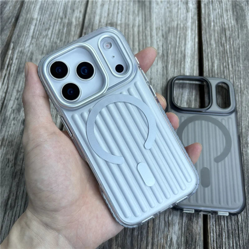 Luxuriöse matte gewellte Magsafe Hülle für iPhone 17 Pro Max