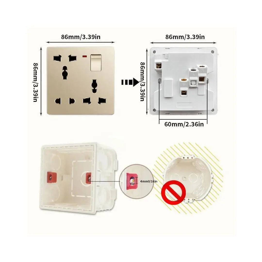 UK 8-hole high-performance wall socket for kitchens, 13A