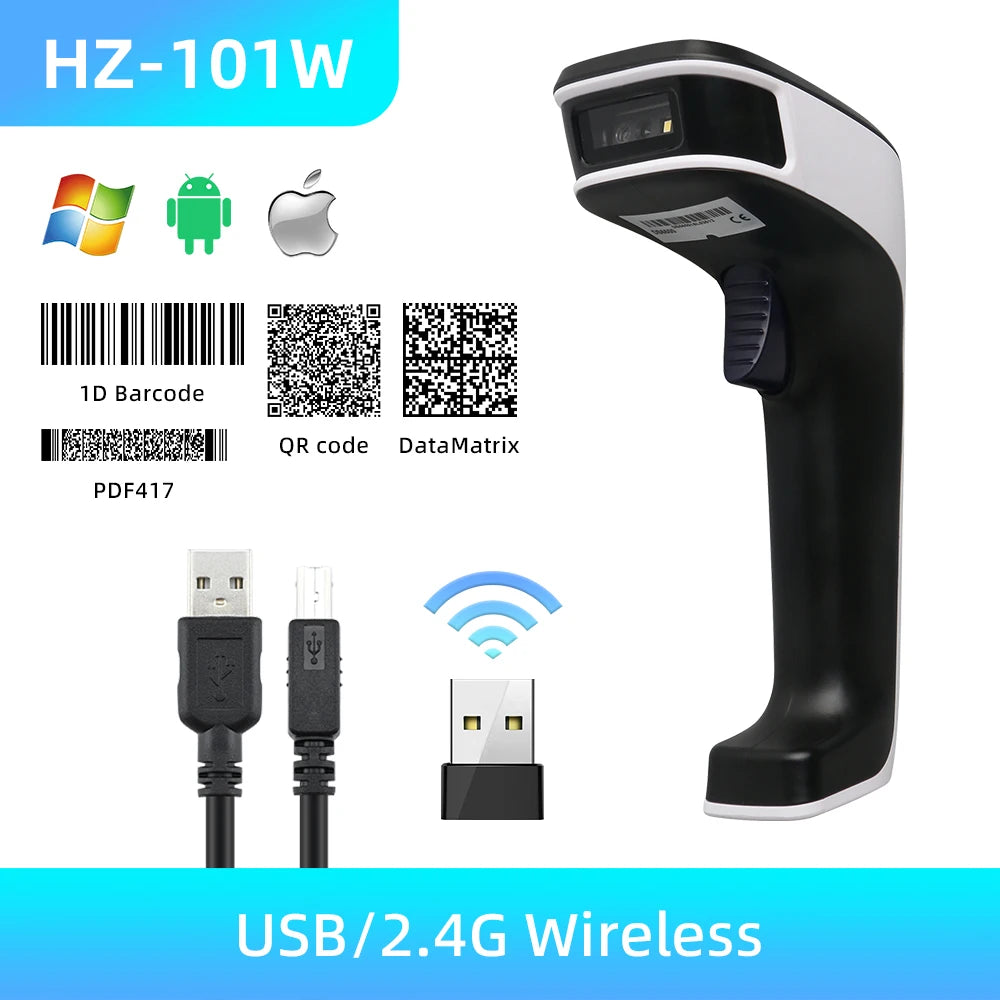 Kabelgebundener und Drahtloser 2D Barcode Scanner HZ-101WB