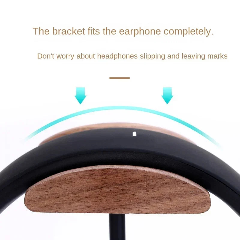 Classic wooden headphone stand, walnut