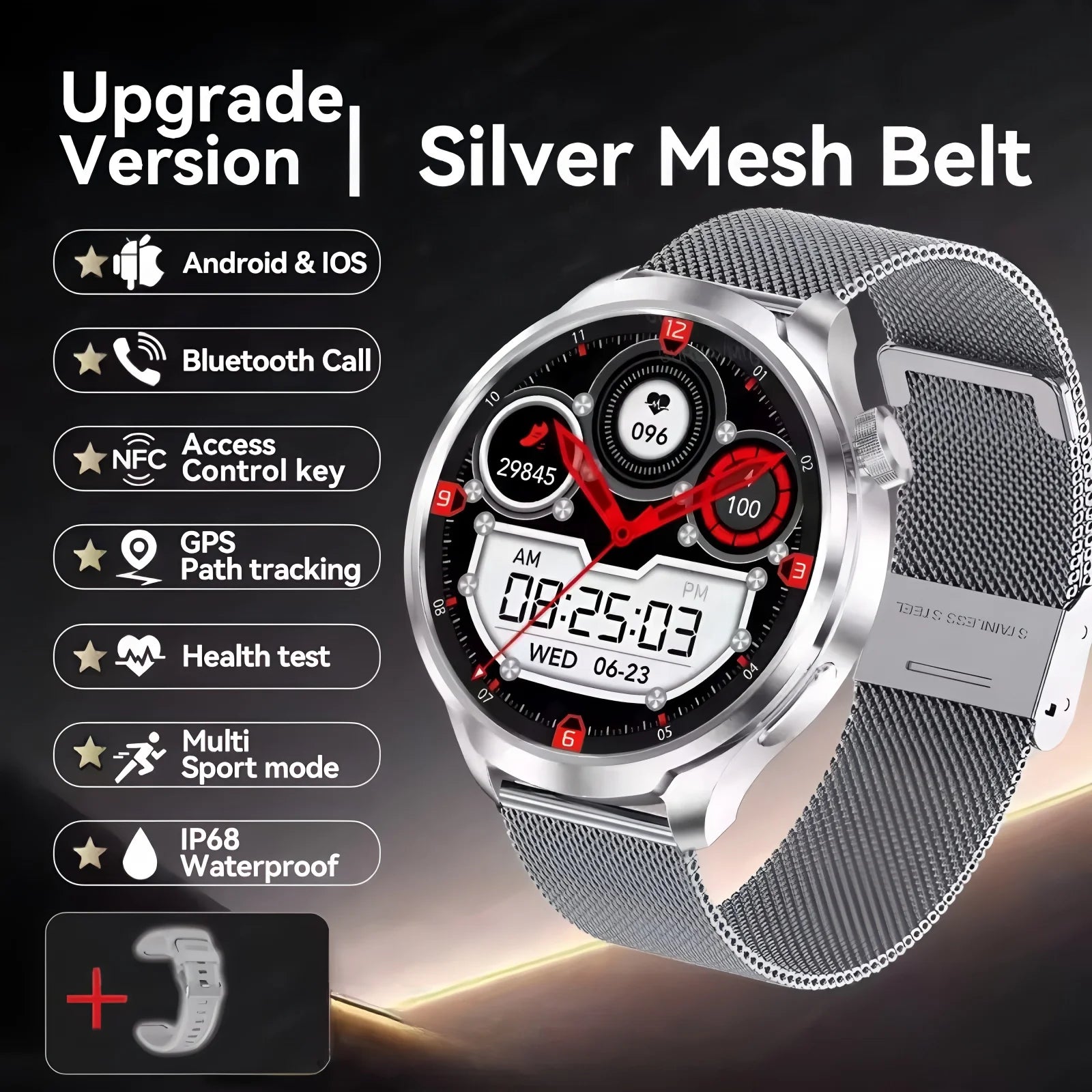 1,61" AMOLED GPS Smartwatch für Damen & Herren