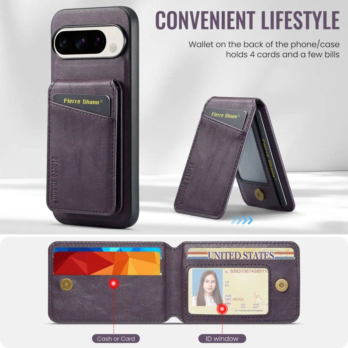 Business Lederhülle mit Kartenfach für Google Pixel 10