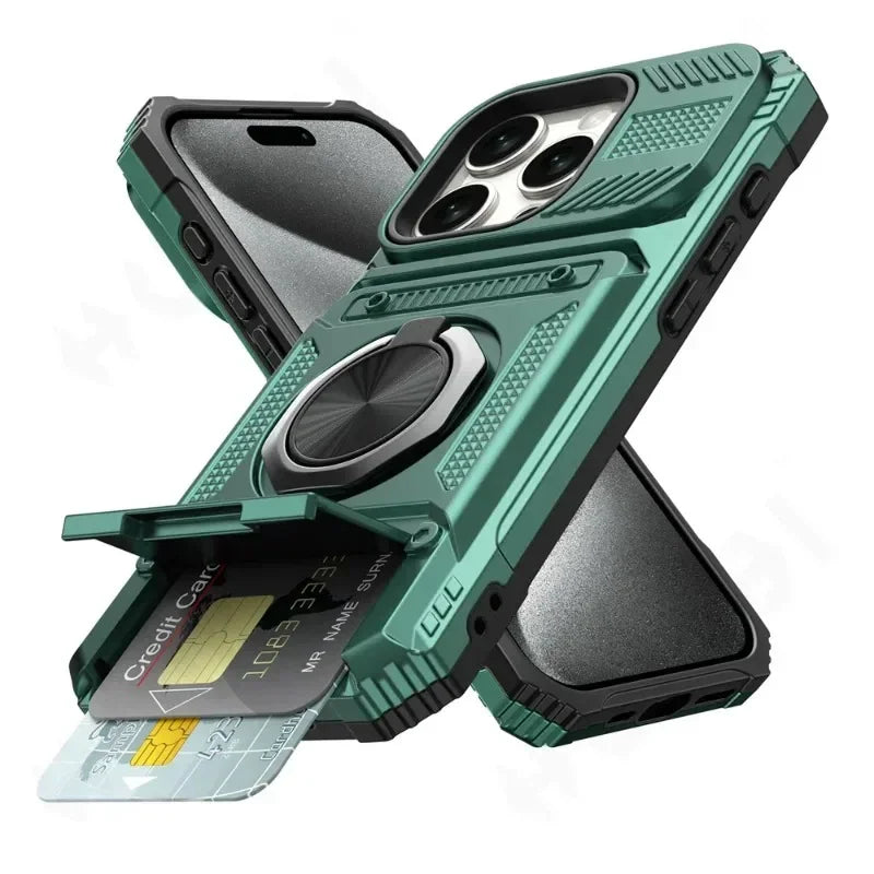 Magnetic iPhone case with ring stand