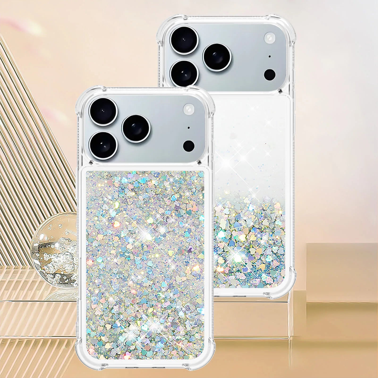 Klare Bling Glitter Treibsand Hülle für iPhone 17 Pro